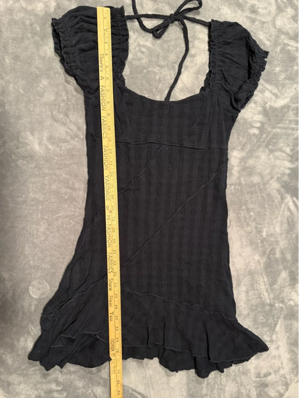 Free People Endless Summer Elle Mini Dress size S Black Puff Sleeve - Picture 5 of 10